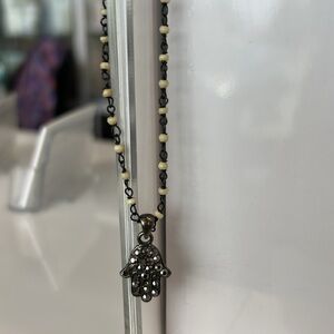 Silver Hamsa Pendant Necklace